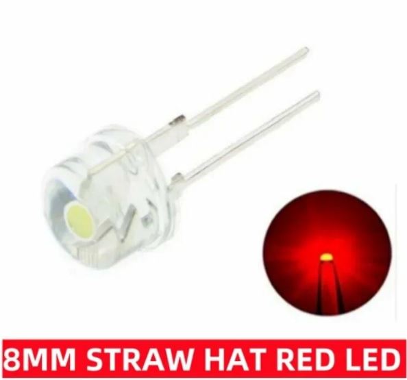 СВЕТОДИОД 8 mm 0,5W red straw hat